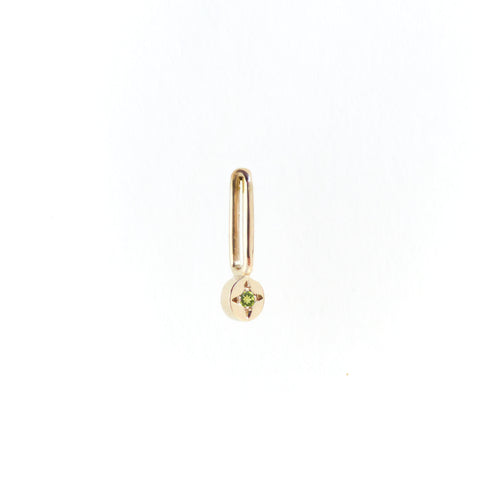 Peridot Dot Pendant Charm in Yellow Gold